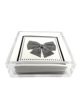 Maven Home Linen-Feel Cocktail Napkins, Black Bow - view 12