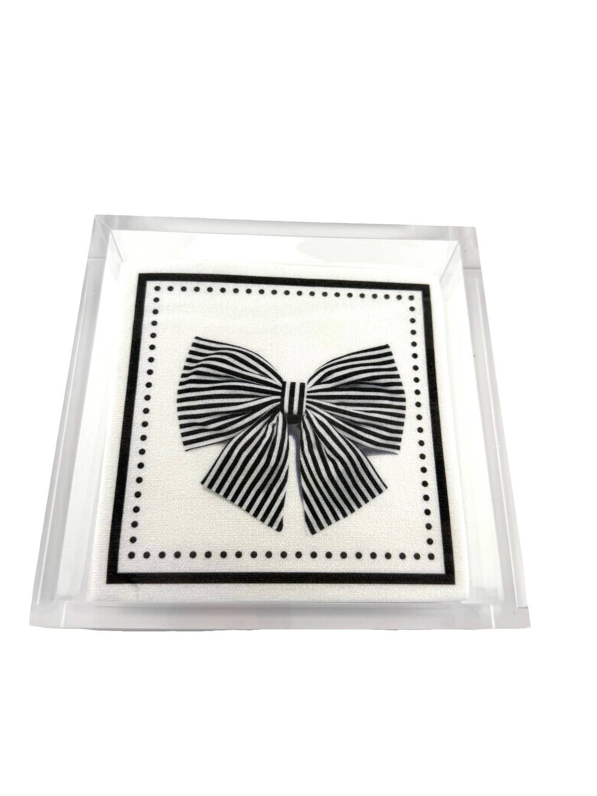 Maven Home Linen-Feel Cocktail Napkins, Black Bow - view 13