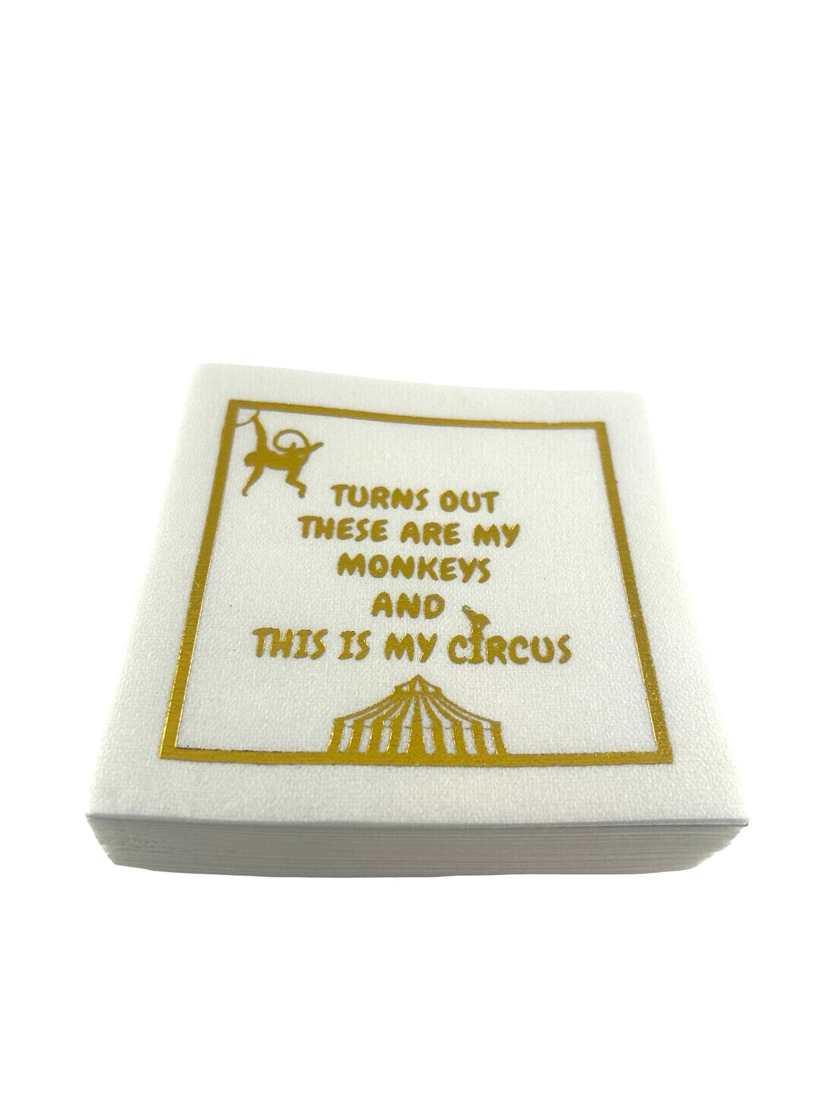 Maven Home Linen-Feel Cocktail Napkins, These Are My Monkeys and This Is My Circus - view 07
