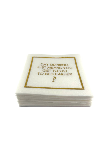 Maven Home Linen-Feel Cocktail Napkins, Day Drinking - view 03