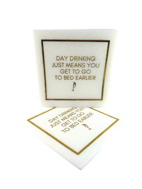 Maven Home Linen-Feel Cocktail Napkins, Day Drinking - view 06