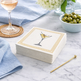 Linen-Feel Cocktail Napkins, Classic Martini - alternate view