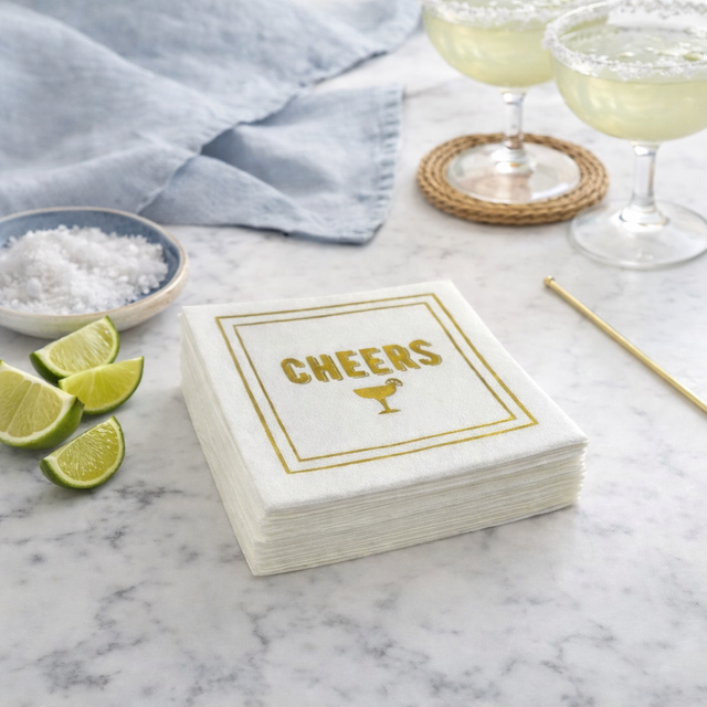 Linen-Feel Cocktail Napkins, Cheers
