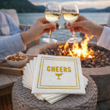 Maven Home Linen-Feel Cocktail Napkins, Cheers - view 05