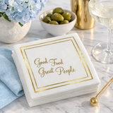 Linen-Feel Cocktail Napkins, Good Food Great People