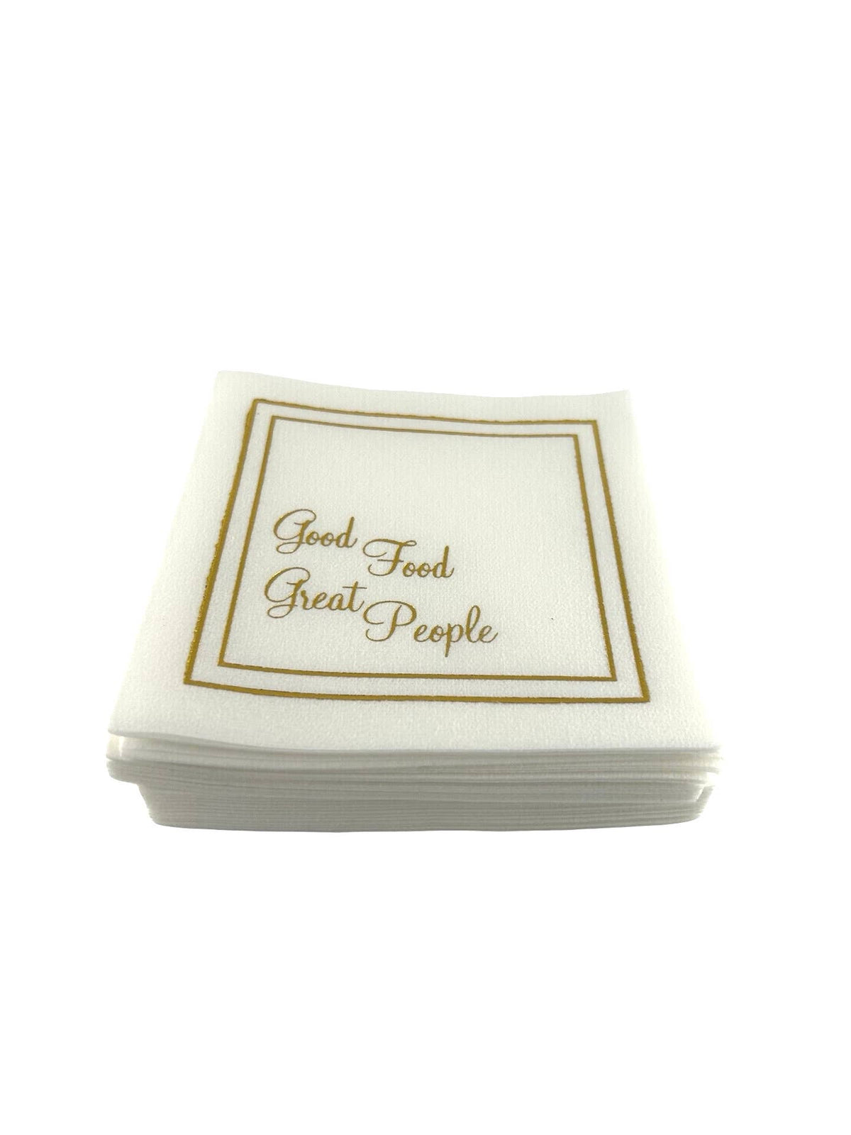 Linen-Feel Cocktail Napkins, Good Food Great People - alternate view