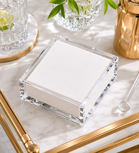 Clear Acrylic Cocktail Napkin Holder, Classic 6 Inch — Maven Home