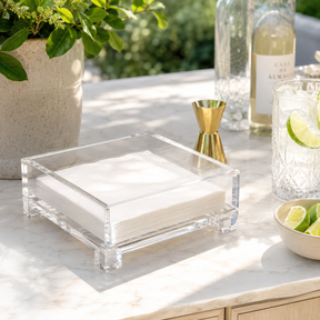 Maven Home Cube Feet clear acrylic cocktail napkin holder