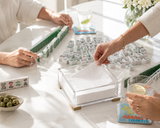 Clear Acrylic Cocktail Napkin Holder, Brass Corners - view 05