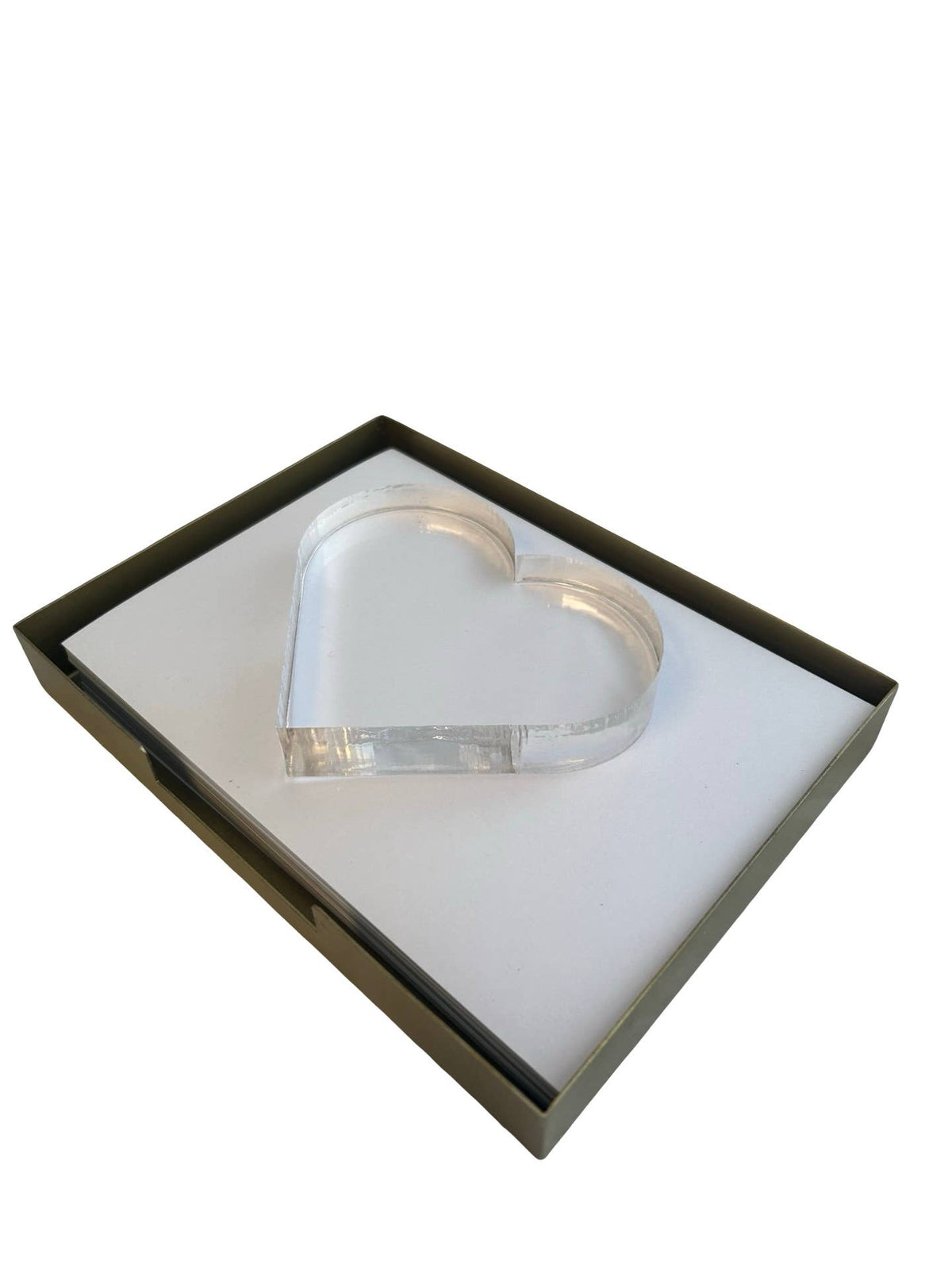 Maven Home Clear Heart acrylic napkin weight alternate view