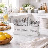 Modern Acrylic Flatware Caddy, White - alternate view