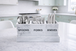 Modern Acrylic Flatware Caddy, Marble