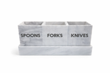 Modern Acrylic Flatware Caddy, Marble - alternate view