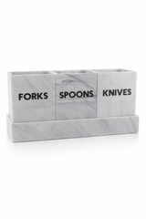 Modern Acrylic Flatware Caddy, Marble - view 04