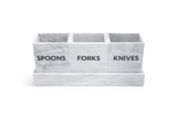 Modern Acrylic Flatware Caddy, Marble - view 05