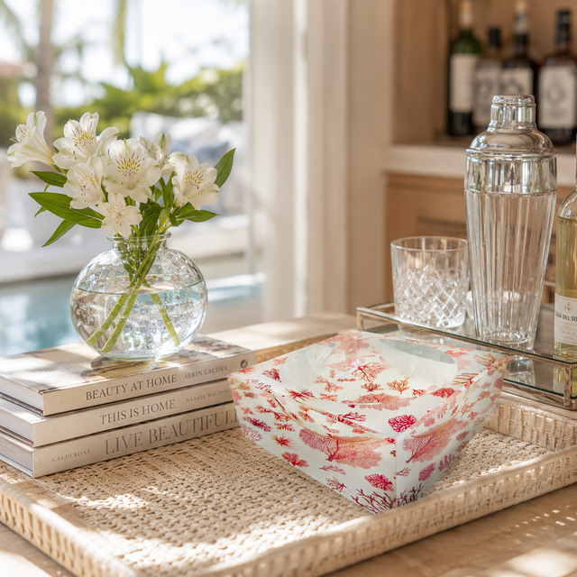 Decorative Acrylic Bowl, Aura Coral