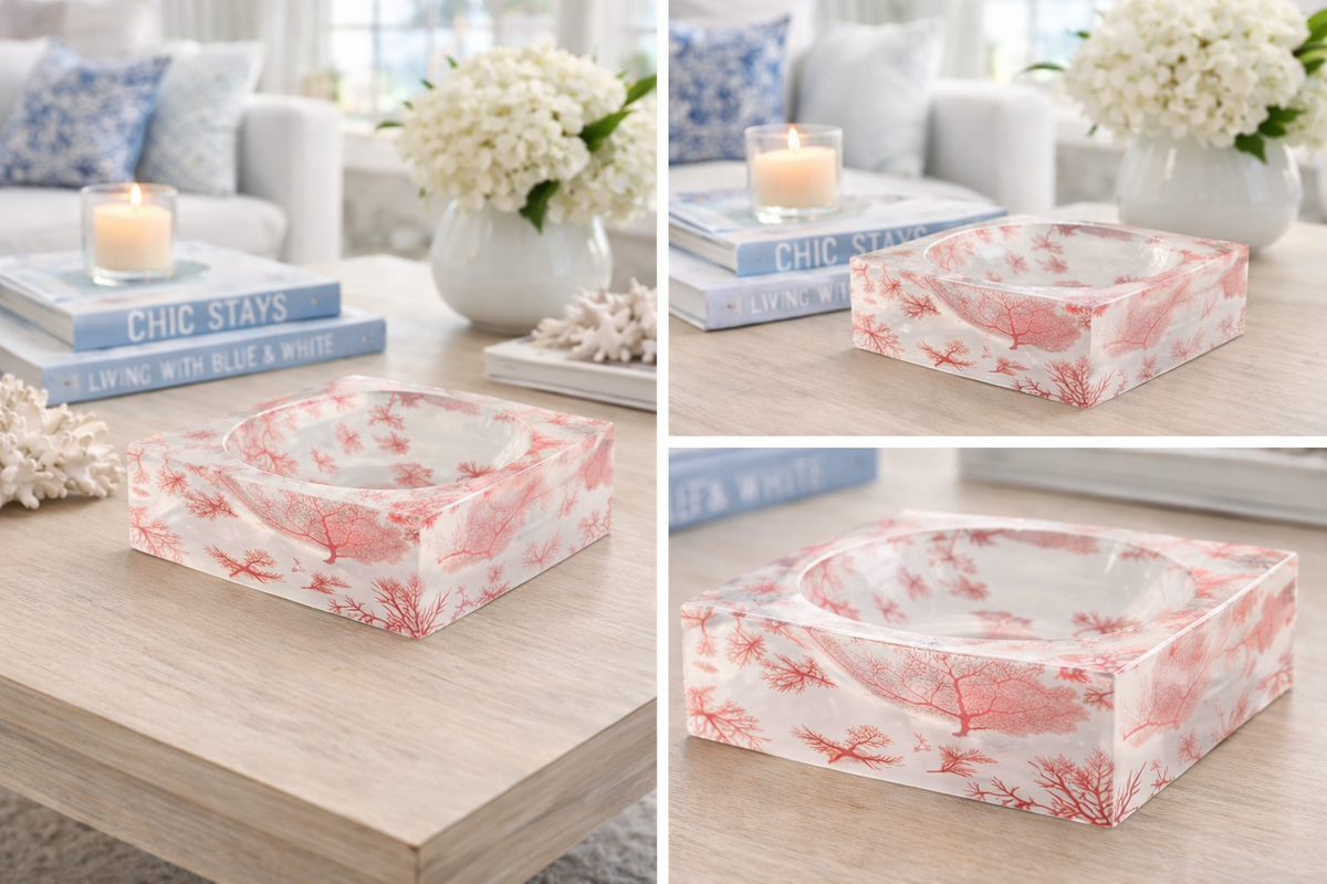 Decorative Acrylic Bowl, Aura Coral - view 04