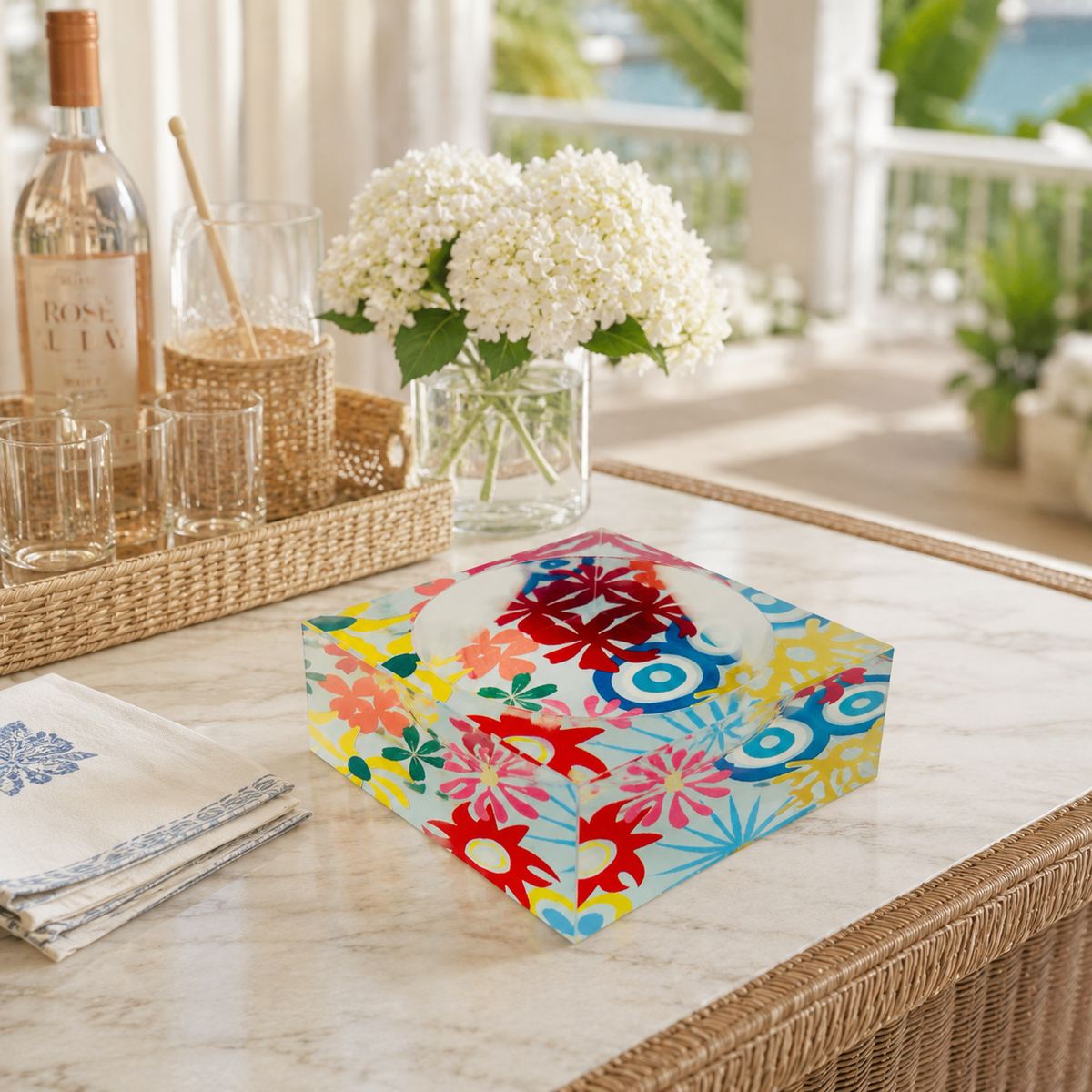 Decorative Acrylic Bowl, Aura Abstract