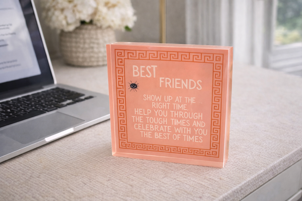 Acrylic Desk Weight Decor, Best Friends