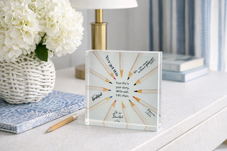 Acrylic Desk Weight Decor, Life Story