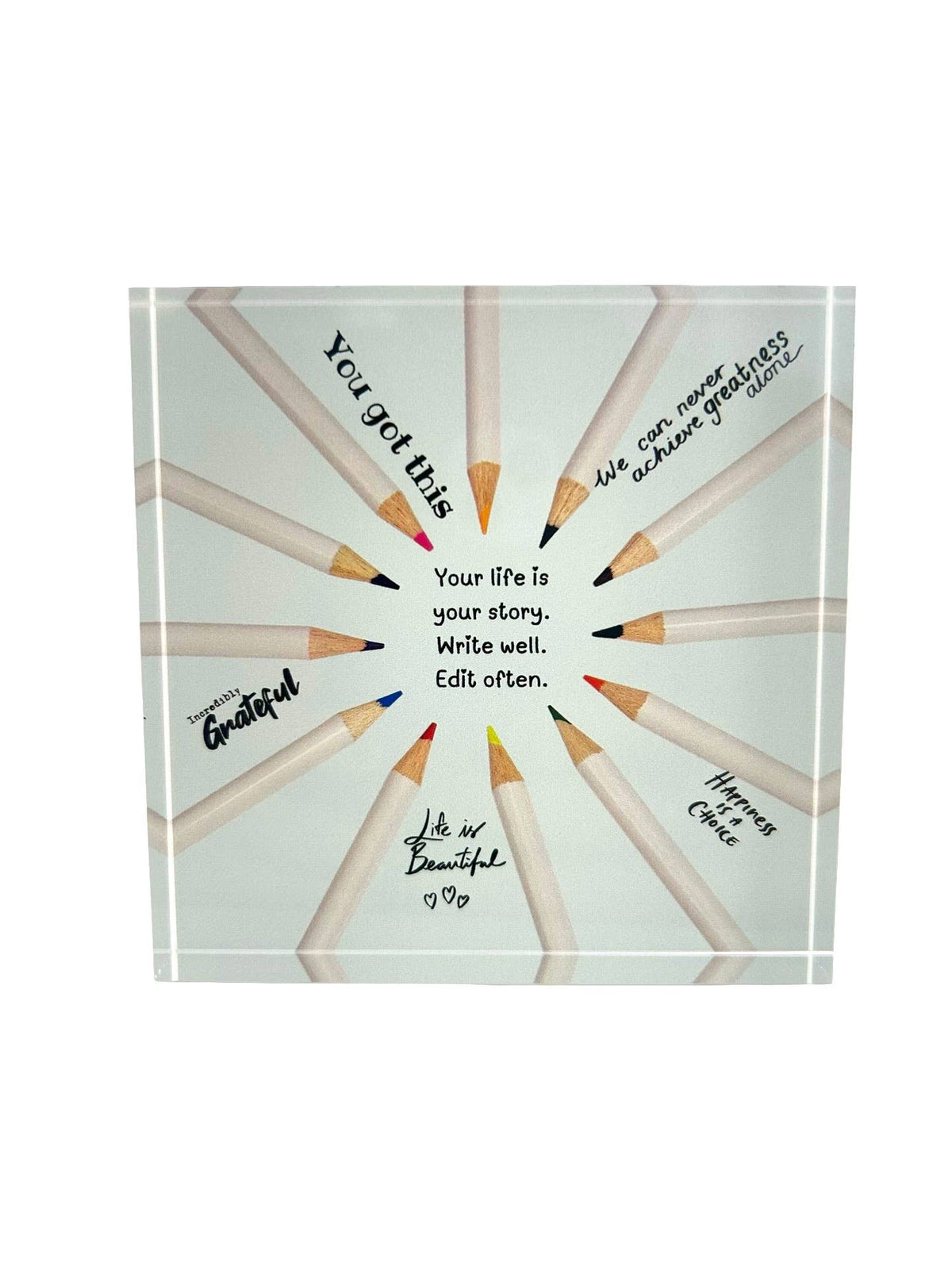 Acrylic Desk Weight Decor, Life Story - alternate view