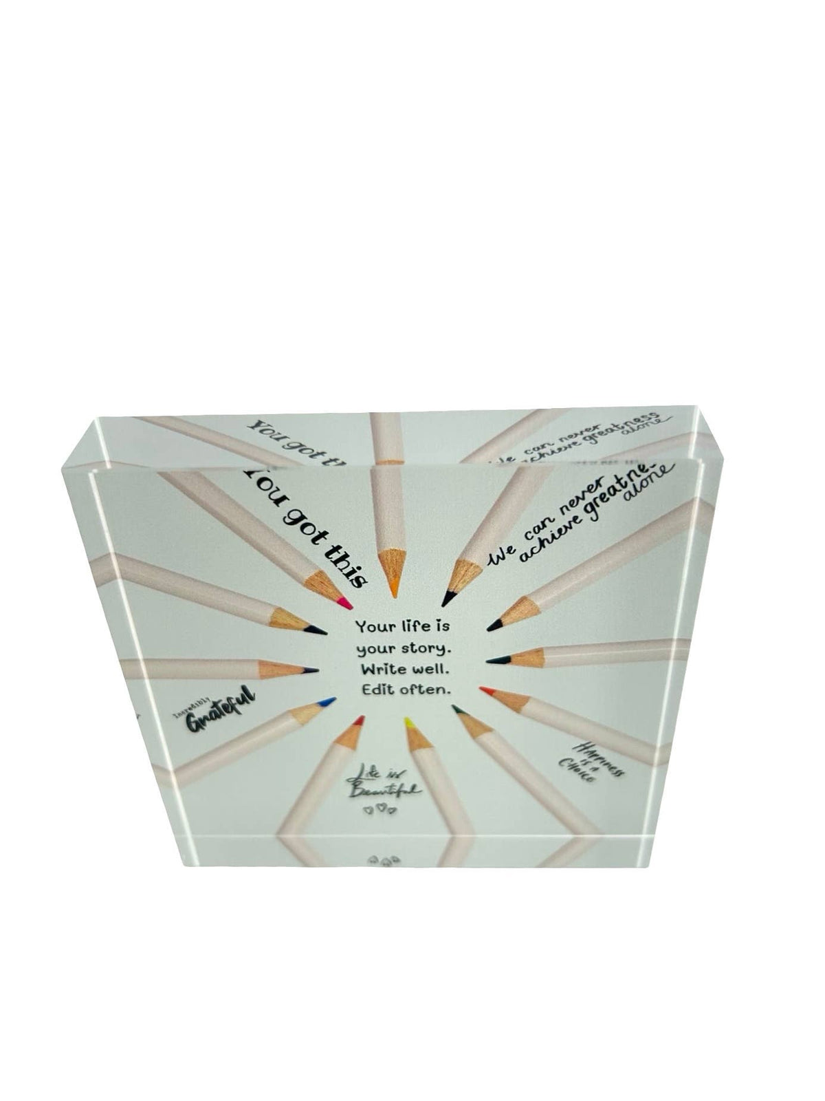Maven Home Life Story acrylic desk weight, view 3