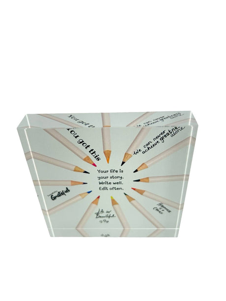 Maven Home Life Story acrylic desk weight, view 3
