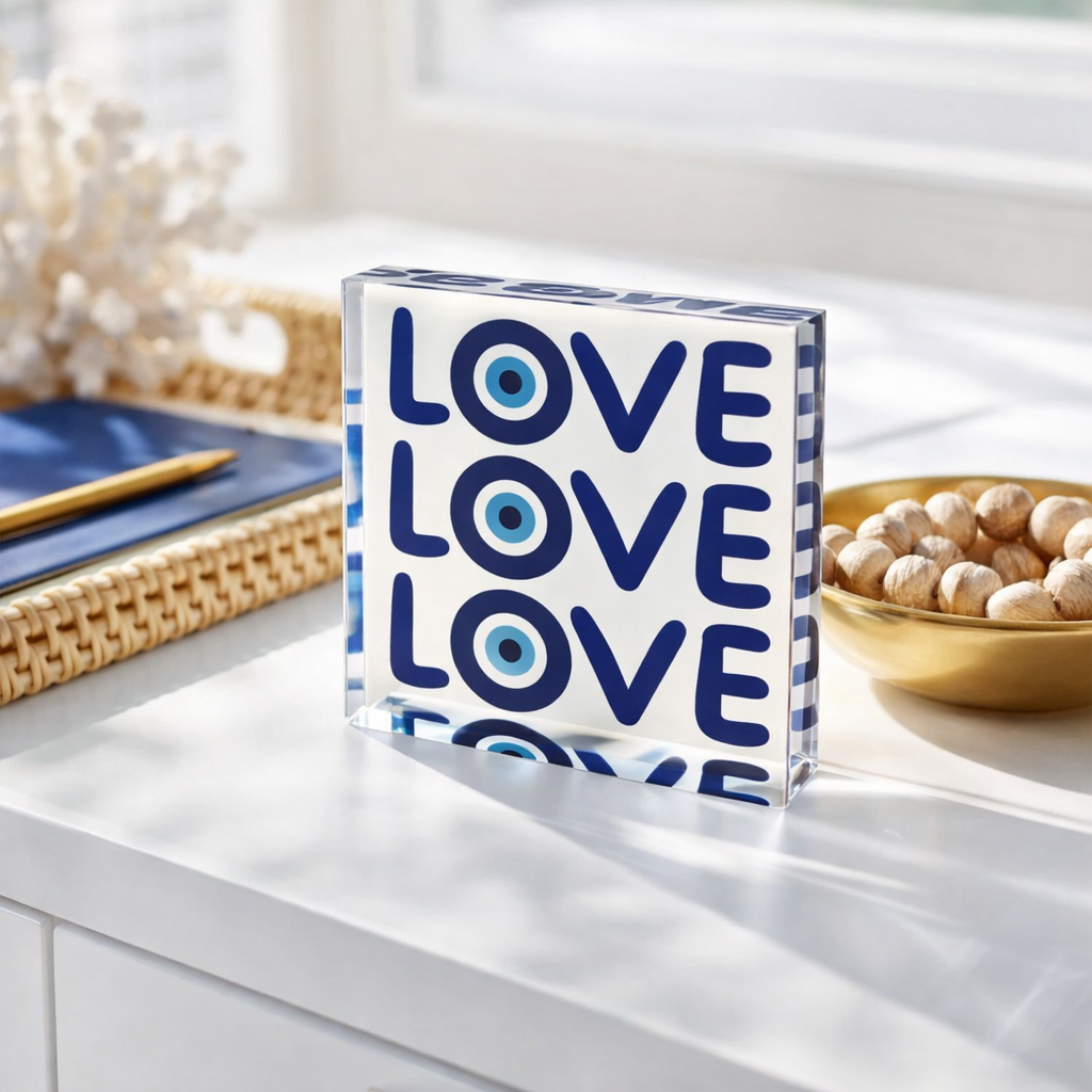 Acrylic Desk Weight Decor, Triple Love — Maven Home