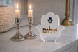 Acrylic Desk Weight Decor, Hamsa Shalom