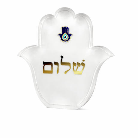 Acrylic Desk Weight Decor, Hamsa Shalom - alternate view