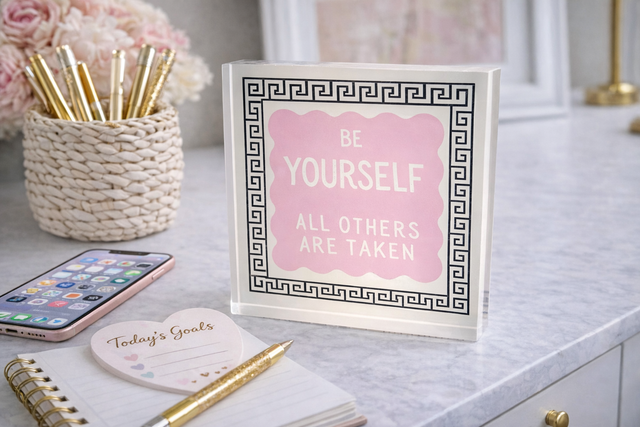 Acrylic Desk Weight Decor, Be Yourself