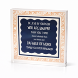 Acrylic Desk Weight Decor, Believe - alternate view