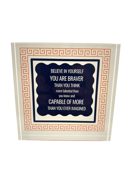 Maven Home Believe acrylic desk weight, view 5