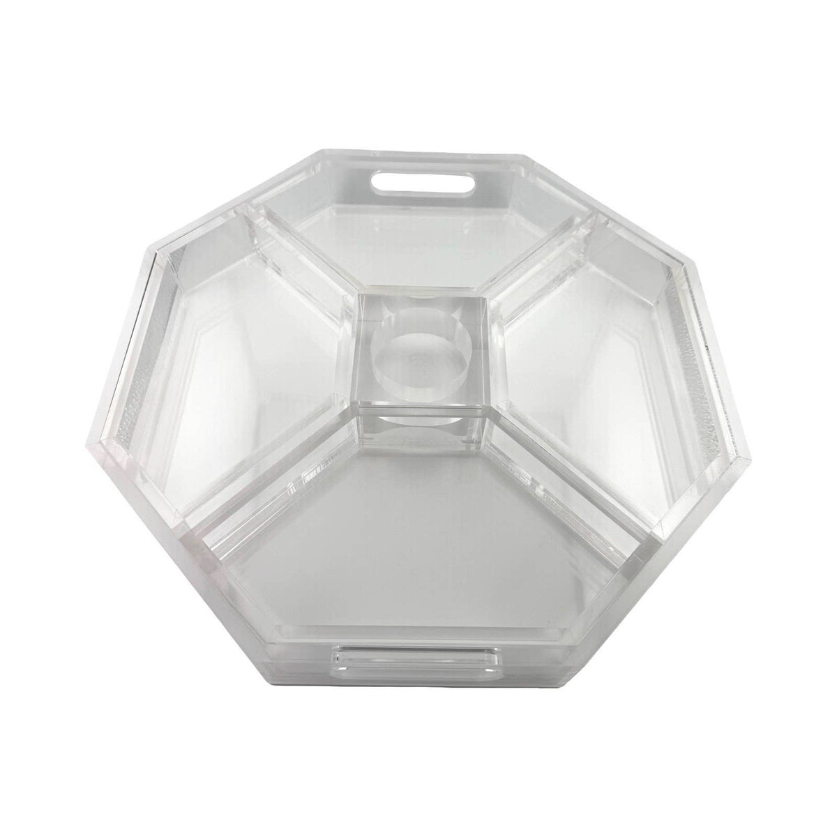 6-Piece Acrylic Entertaining Tray, Clear and White — Maven Home