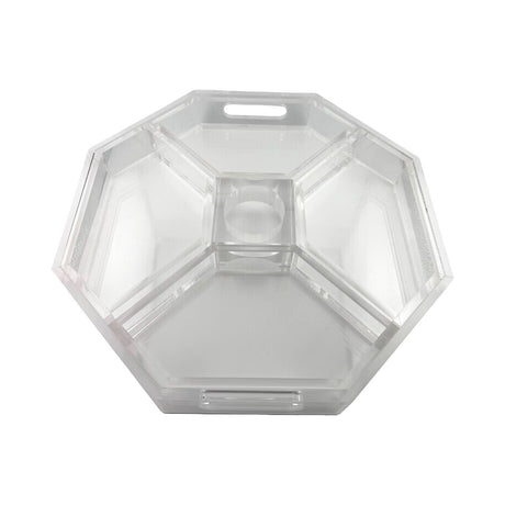 6-Piece Acrylic Entertaining Tray, Clear and White — Maven Home