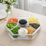 6-Piece Acrylic Entertaining Tray, Clear and White — Maven Home