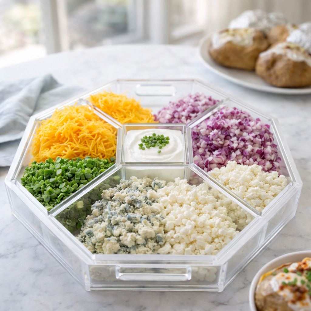 6-Piece Acrylic Entertaining Tray, Clear and White — Maven Home