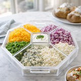6-Piece Acrylic Entertaining Tray, Clear and White — Maven Home