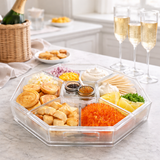 6-Piece Acrylic Entertaining Tray, Clear and White — Maven Home