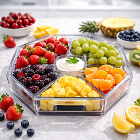 Maven Home 6-Piece Acrylic Entertaining Tray, Clear and Black - view 04