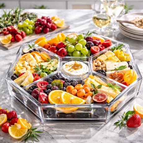 Maven Home 6-Piece Acrylic Entertaining Tray, Clear and Black - view 08