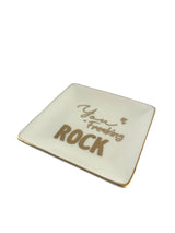 Porcelain Trinket Dish, Freaking Rock, Gold Rim - view 04