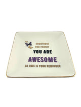 Porcelain Trinket Dish, You Are Awesome, Gold Rim - alternate view