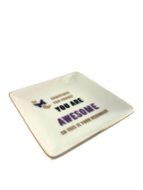 Porcelain Trinket Dish, You Are Awesome, Gold Rim - view 03