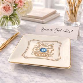 Porcelain Trinket Dish, You've Got This, Gold Rim