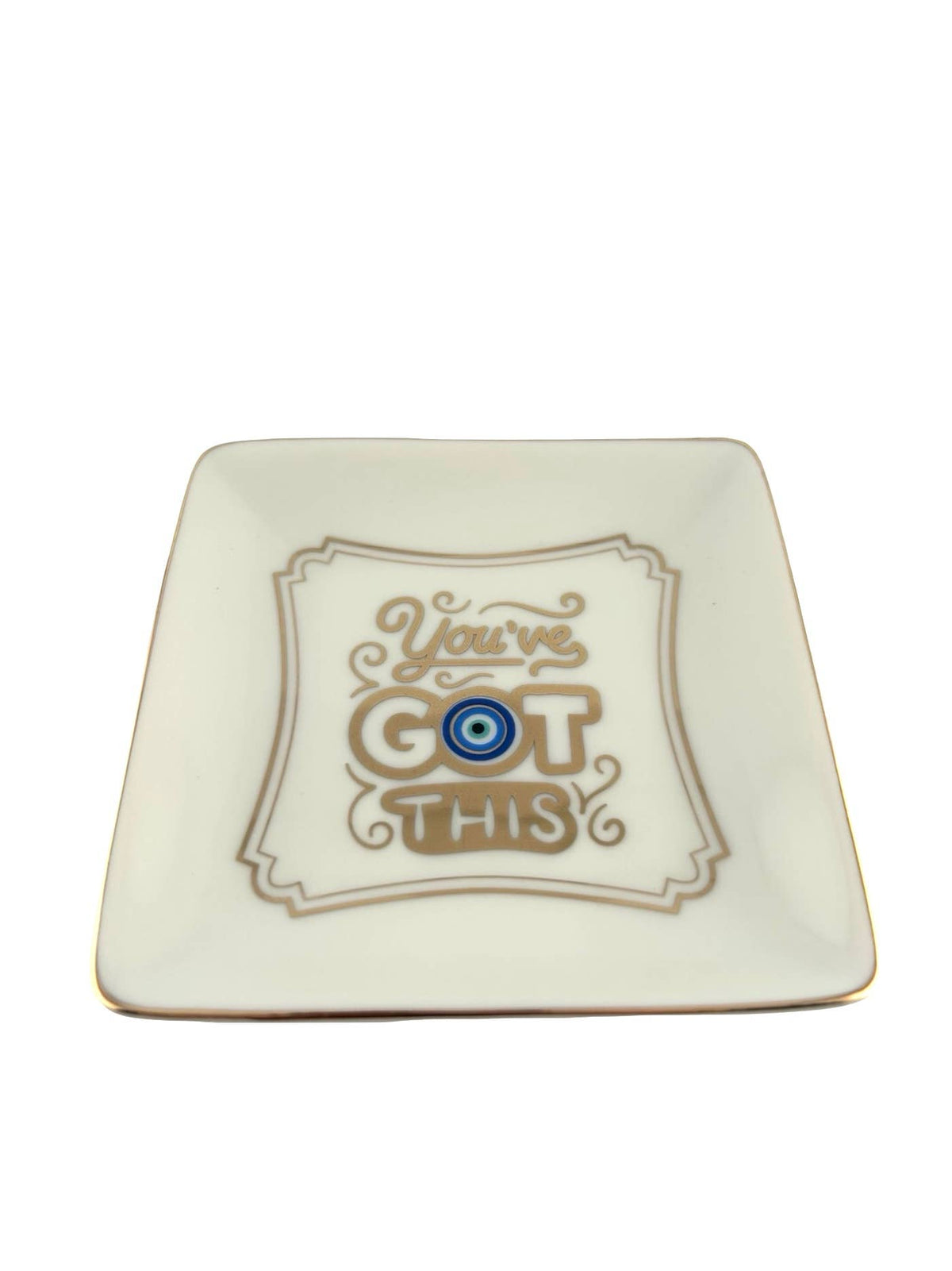 Porcelain Trinket Dish, You've Got This, Gold Rim - alternate view