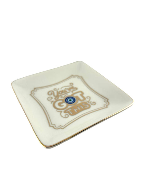 Porcelain Trinket Dish, You've Got This, Gold Rim - view 03