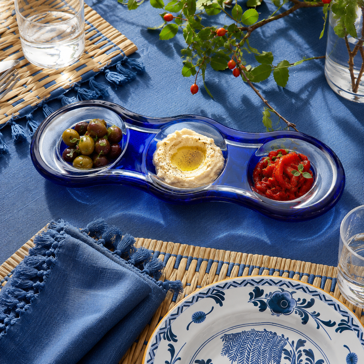 Modern Acrylic Grazing Bowl, Indigo — Maven Home