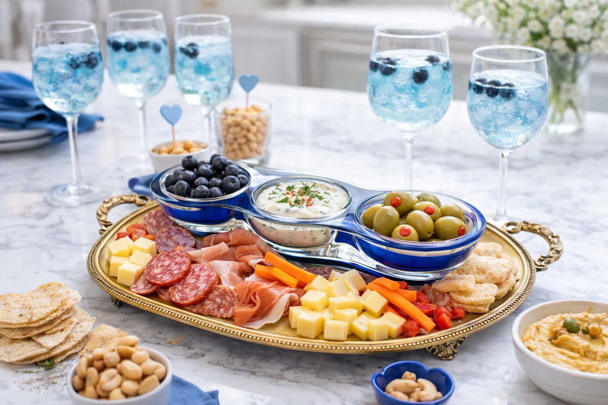 Modern Acrylic Grazing Bowl, Indigo — Maven Home
