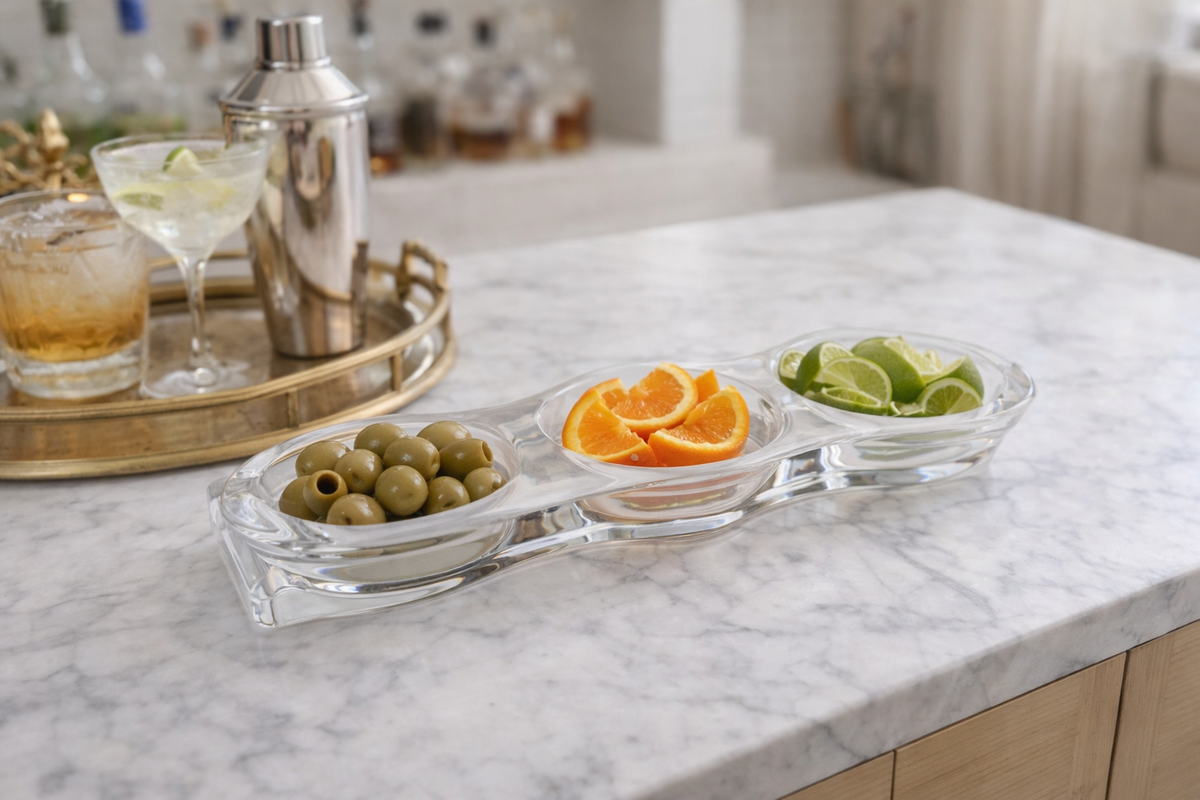 Modern Acrylic Grazing Bowl, White Accent - view 05